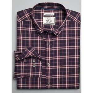 Jos.A.Bank 1905 Coll Traditional Fit Button-Down Collar Large Plaid Sportshirt-M